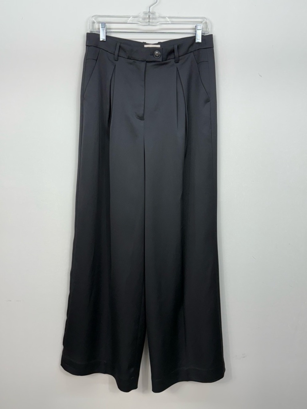 J. Crew Gracie Collection Black High-Rise Wide-Leg Pants Trousers Sz 8 NWT